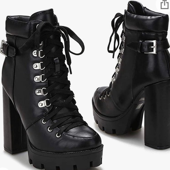 Black platform combat boots or make an offer - Picture 3 of 9